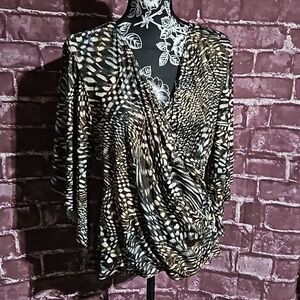 MSK Crossover Shimmer Plunge Blouse Size  XL